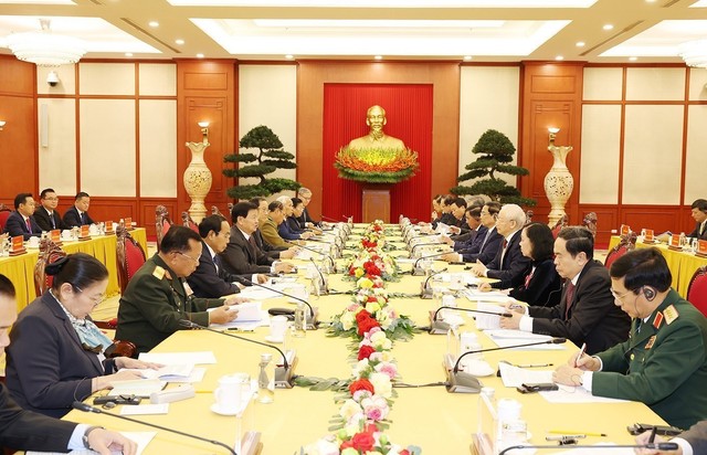 Tổng Bí thư Việt Nam, Lào chủ trì cuộc gặp cấp cao giữa hai đảng- Ảnh 2.