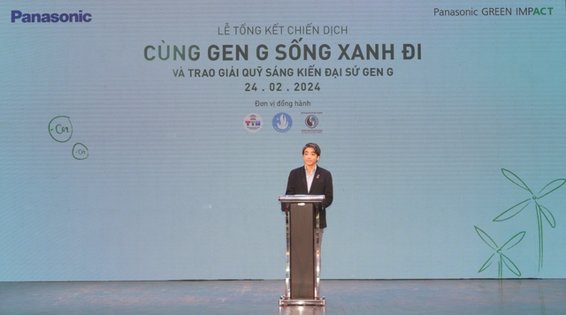 Ông Oka Hiroyuki - Giám đốc Panasonic Việt Nam, phát biểu tổng kết chiến dịch