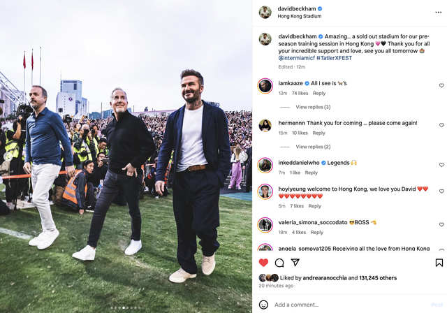 David Beckham lập tức đến Hồng Kông trong ngày 40.000 CĐV chào đón Messi- Ảnh 1.