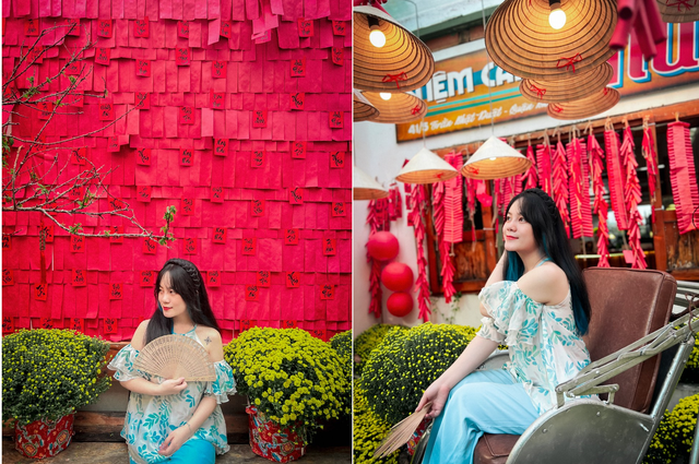 Không ngoa khi nói rằng chụp ảnh check-in tại các &quot;điểm nóng&quot; của Sài Gòn một trong những trend không bao giờ lỗi thời và là một trong những nét văn hóa đặc trưng vào dịp Tết của người Việt. (Ảnh: Nhân vật cung cấp).