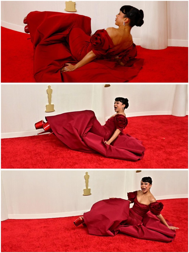 Người đẹp ngã đau trên thảm đỏ Oscar vì mang giày quá cao- Ảnh 2.