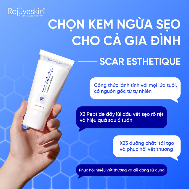 Bảo vệ cả gia đình tránh xa sẹo với kem trị sẹo thâm, rỗ, lõm Scar Esthetique- Ảnh 2.