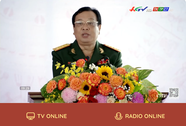BS.CK2 Nguyễn Minh Thuần phát biểu tại lễ kỷ niệm 60 năm thành lập Bệnh viện Quân y 121