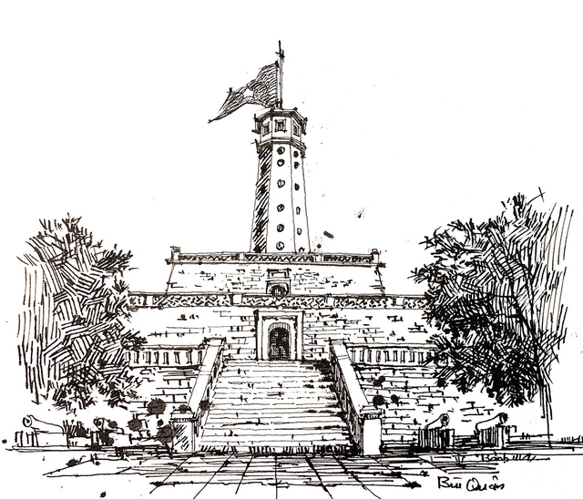 Góc ký họa: Cột cờ Hà Nội- Ảnh 1.