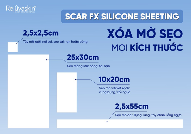 Miếng dán ép sẹo silicone sheeting Scar FX trị sẹo lồi, sẹo phì đại mọi kích thước- Ảnh 1.