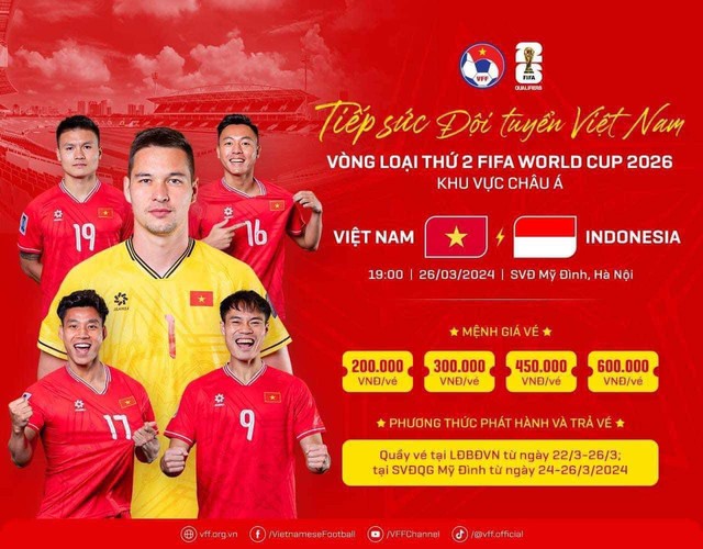 VFF bán vé trực tiếp, CĐV hãy đến sân Mỹ Đình ‘tiếp lửa’ đội tuyển Việt Nam đấu Indonesia- Ảnh 1.