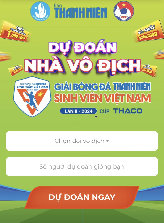 Hấp dẫn cuộc thi 'Dự đoán nhà vô địch TNSV THACO Cup 2024'- Ảnh 2.