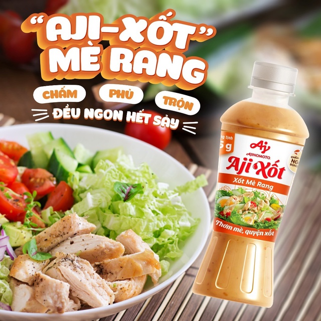 Xốt Mè Rang 'Aji-Xốt' được phát triển theo công thức độc đáo phù hợp với khẩu vị người Việt