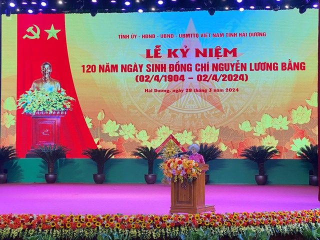 Kỷ niệm trọng thể 120 năm ngày sinh cố Phó chủ tịch nước Nguyễn Lương Bằng- Ảnh 5.