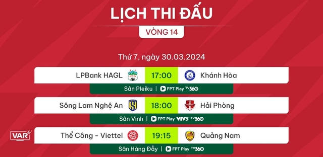 Lịch thi đấu và trực tiếp vòng 14 V-League hôm nay (30.3): 'Nóng' cuộc đua trụ hạng- Ảnh 5.