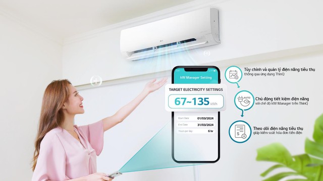 Với sự trợ giúp của điều hòa thông minh LG DUALCOOL™ Inverter WIN1, hóa đơn tiền điện mỗi tháng không còn là nỗi ám ảnh của người dùng trong mùa nắng nóng