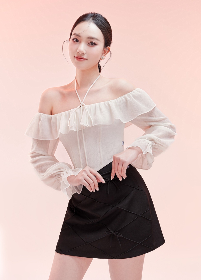 Set áo váy nữ Quảng Châu thiết kế phối viền ren siêu xinh, Set đồ nữ gồm áo  sơ mi và chân váy xếp ly rẻ đẹp trẻ trung - Đồ bộ,