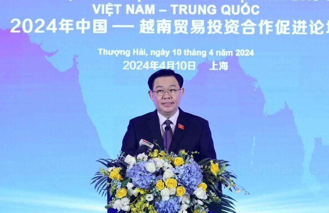 Chủ tịch Quốc hội Vương Đình Huệ phát biểu tại Diễn đàn Chính sách, pháp luật thúc đẩy hợp tác đầu tư và thương mại VN - Trung Quốc