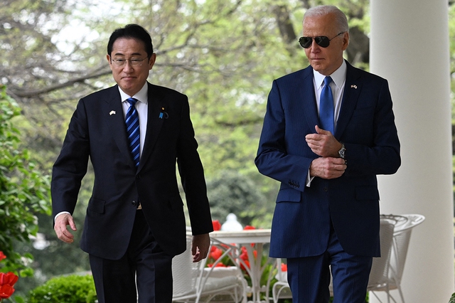 Tổng thống Mỹ Joe Biden và Thủ tướng Nhật Kishida Fumio tại Nhà Trắng ngày 10.4