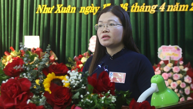 Bà Lương Thị Hoa, Bí thư Huyện ủy Như Xuân đánh giá lực lượng thanh niên đã có nhiều đóng góp quan trọng trong công cuộc phát triển kinh tế - xã hội của địa phương