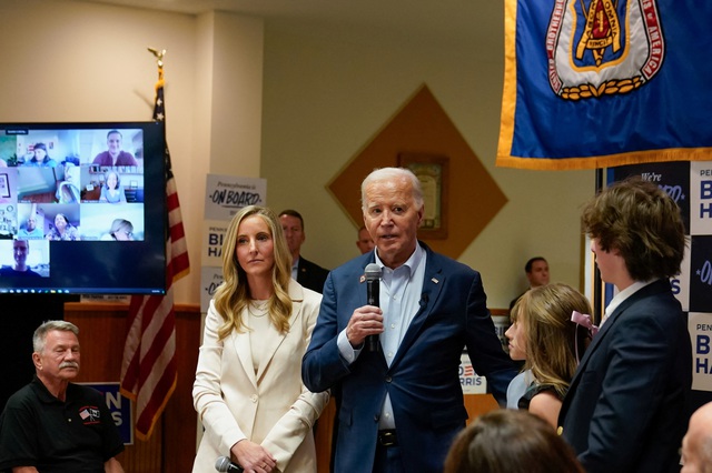 Tổng thống Joe Biden trong buổi vận động tại thành phố Scranton, bang Pennsylvania ngày 16.4