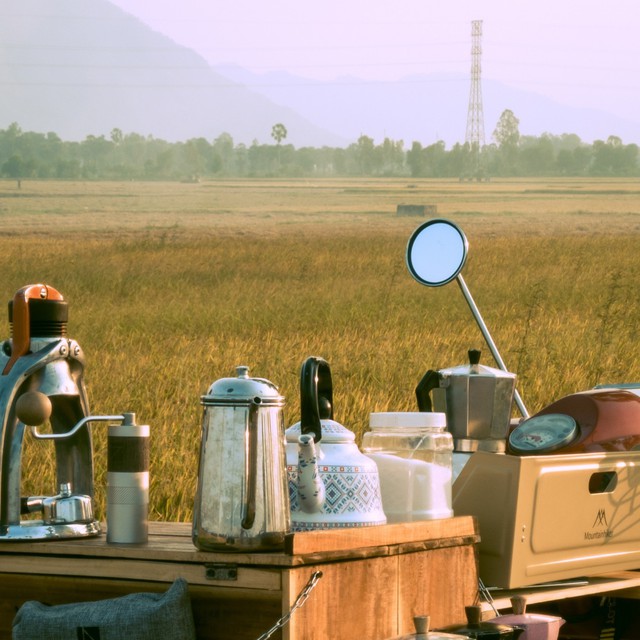 Độc đáo cà phê di động giữa cánh đồng lúa vùng Bảy Núi- Ảnh 4.