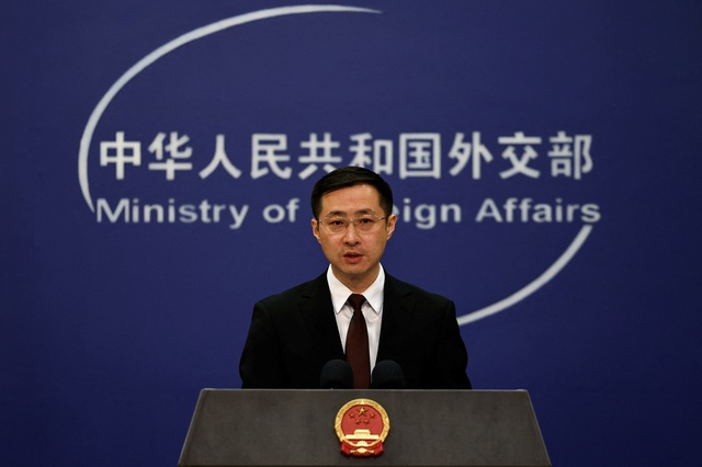 Người phát ngôn Bộ Ngoại giao Trung Quốc Lâm Kiếm phát biểu trong cuộc họp báo ở Bắc Kinh, Trung Quốc ngày 20.3.2024