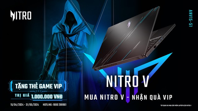 Acer Nitro V: Laptop gaming tầm trung chiến mượt các tựa game bom tấn 2024- Ảnh 1.