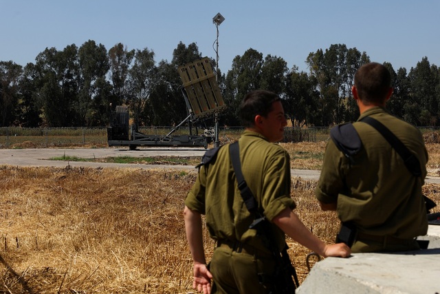 Khẩu đội chống tên lửa Iron Dome ở miền nam Israel ngày 17.4