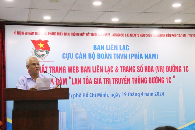 TS Lê Hồng Liêm giới thiệu website mới của Ban liên lạc cựu cán bộ Đoàn TNVN phía nam
