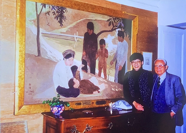 Bức ảnh bà Paulette chụp ông Ngô Kim Khôi và họa sĩ Lê Phổ tại nhà riêng
