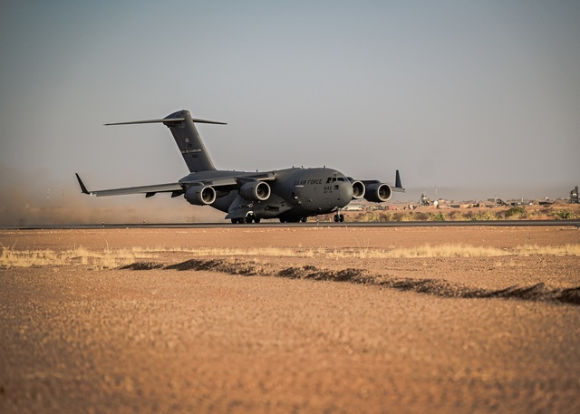 Máy bay vận tải quân sự C-17 Globemaster III của Mỹ tại căn cứ không quân 201 ở Niger vào năm 2021