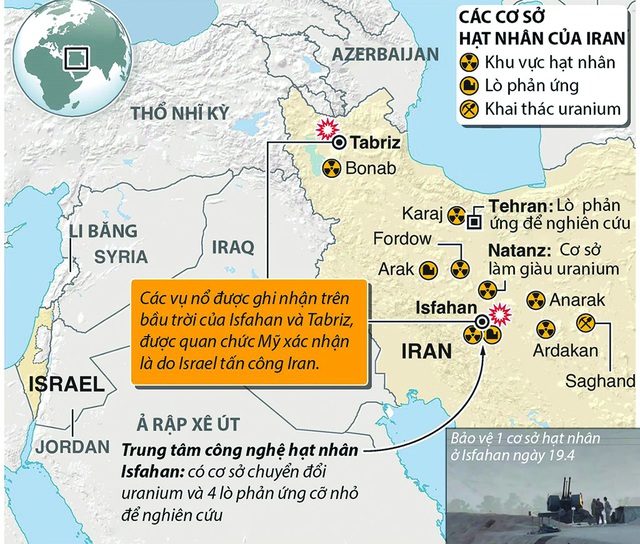 Toàn cảnh vụ tấn công được cho là do Israel thực hiện nhằm vào Iran ngày 19.4