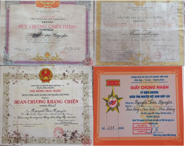 Huân chương, huy chương, kỷ niệm chương Nhà nước trao tặng cụ Nguyễn Văn Nguyện