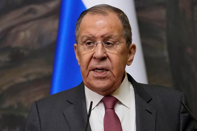 Ngoại trưởng Nga Sergei Lavrov phát biểu trong cuộc họp báo tại Moscow (Nga) vào ngày 6.3.2024