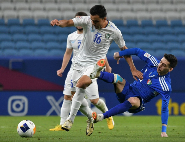Các cầu thủ Uzbekistan (áo trắng) là ứng viên sáng giá cho chức vô địch U.23 châu Á 2024