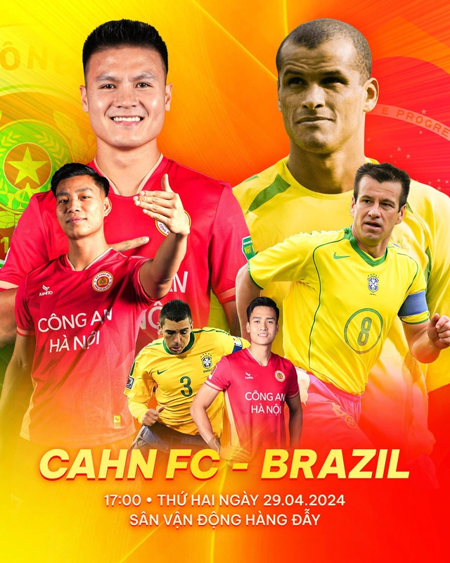 Quang Hải cùng CLB CAHN đọ giày cùng các nhà vô địch World Cup Dunga, Rivaldo tại Hàng Đẫy- Ảnh 1.