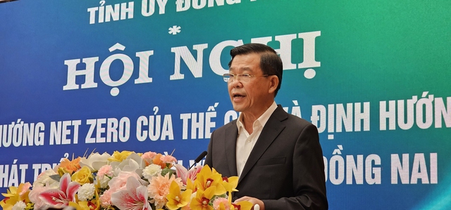 Bí thư Tỉnh ủy Đồng Nai Nguyễn Hồng Lĩnh phát biểu tại hội nghị  “Xu hướng Net Zero và định hướng phát triển xanh và bền vững tỉnh  Đồng Nai” 2024