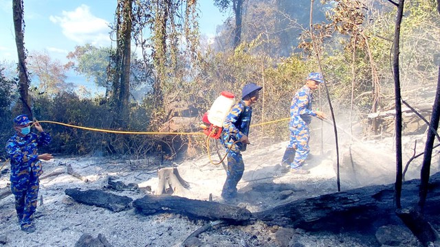 Khống chế đám cháy tại bìa rừng Vườn quốc gia Phú Quốc- Ảnh 1.