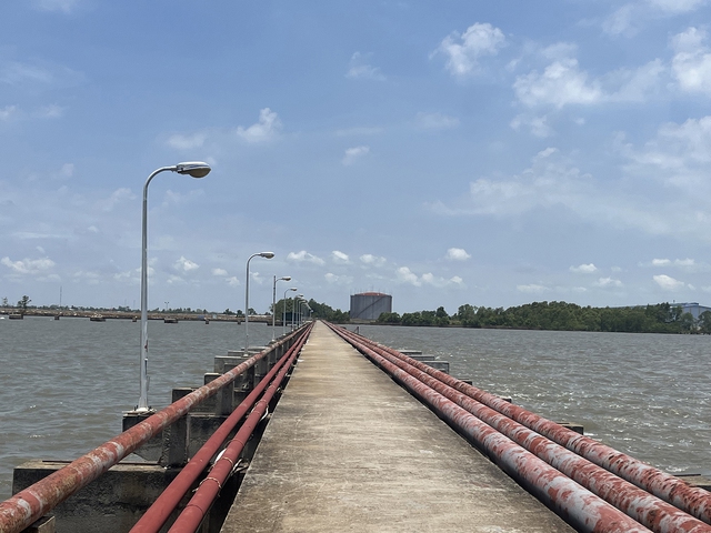 Cầu cảng thuộc dự án NSH Petro ở Tiền Giang