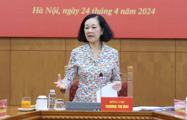 Thường trực Ban Bí thư, Trưởng ban Tổ chức T.Ư Trương Thị Mai chủ trì hội nghị