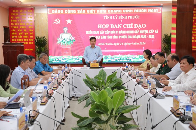 Bí thư Tỉnh ủy Bình Phước Nguyễn Mạnh Cường yêu cầu sắp xếp đơn vị hành chính cấp huyện, cấp xã đúng tiến độ