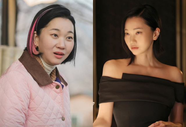 Jang Yoon Ju khác biệt trong Nữ hoàng nước mắt (trái) và lúc ngoài đời