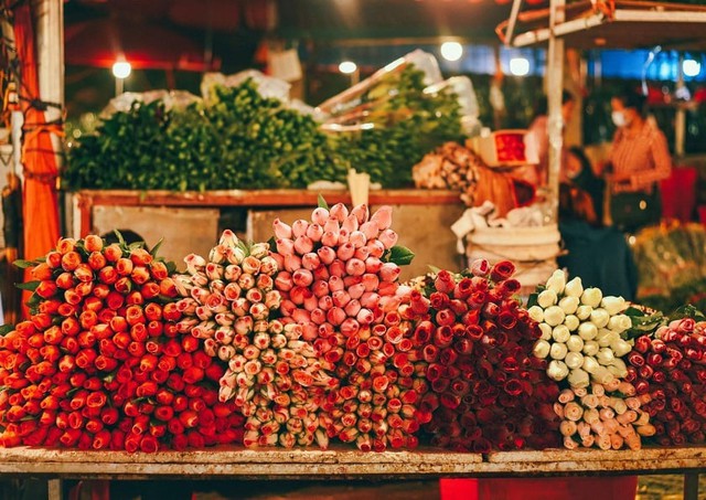Chợ hoa tết Quảng Bá