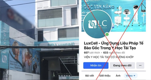 Cơ sở mang tên “LuxCell International Clinic hành nghề trái phép, quảng cáo dịch vụ trên các trang mạng xã hội