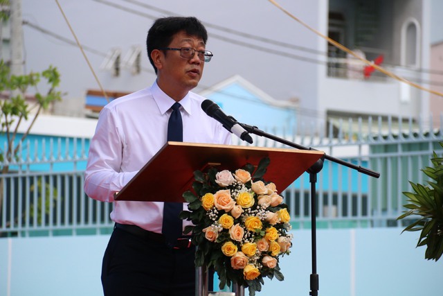Ông Trần Thanh Tùng, Chủ tịch UBND Q.8 phát biểu tại lễ khánh thành