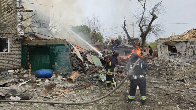 Những ngôi nhà bị phá hủy tại Kharkiv ngày 26.4