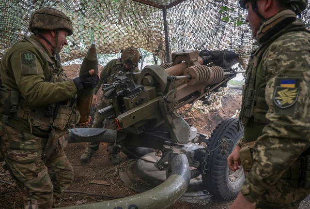 Một đơn vị pháo binh của Ukraine tại vùng Donetsk