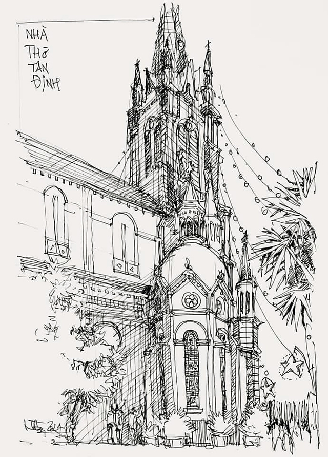 Góc ký họa: Nhà thờ Tân Định- Ảnh 10.
