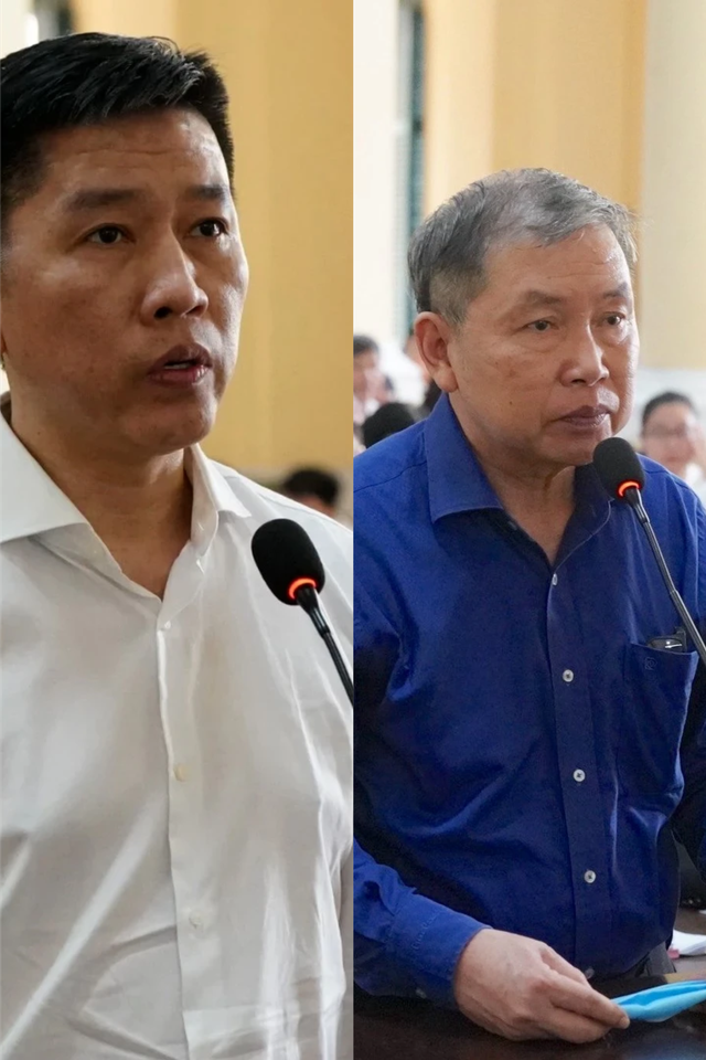 Bị cáo Võ Tấn Hoàng Văn (trái), và Bùi Anh Dũng là 2/4 bị cáo bị đề nghị án chung thân
