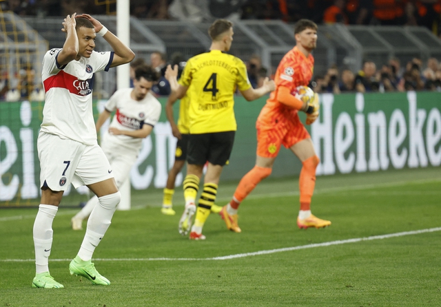 Bán kết Champions League: Mbappe chịu thua… cột dọc, PSG nhận thất bại ở Dortmund- Ảnh 1.