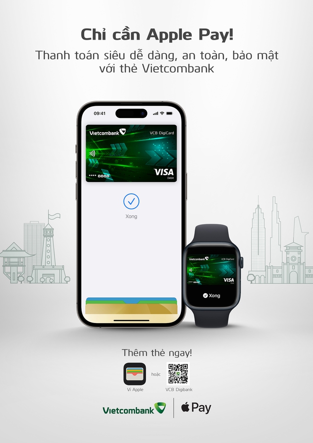 Dịch vụ thanh toán Apple Pay của Vietcombank mang đến nhiều trải nghiệm đặc biệt cho khách hàng