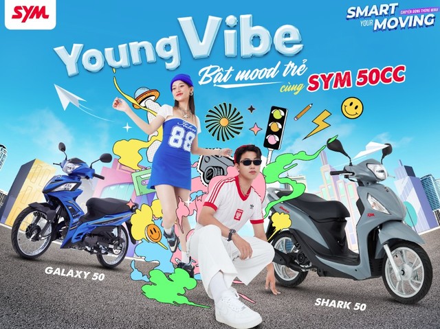 SYM Vietnam tự hào là thương hiệu có dòng xe máy 50cc được các học sinh yêu chuộng