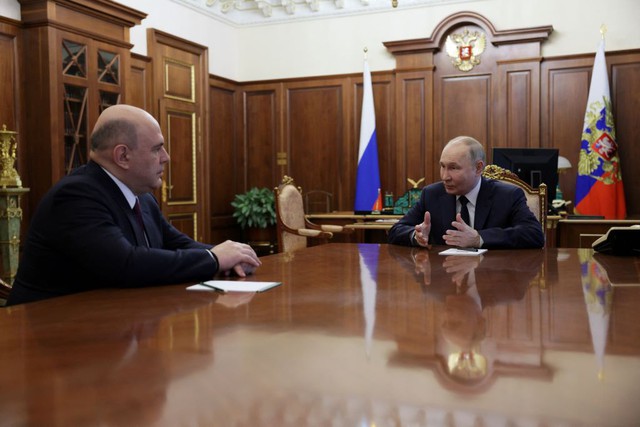 Tổng thống Nga Vladimir Putin và Thủ tướng mới bổ nhiệm Mikhail Mishustin