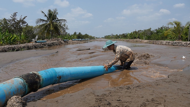 Một mỏ cát phục vụ công trình trọng điểm ở Vĩnh Long